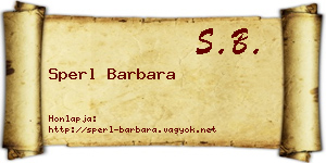 Sperl Barbara névjegykártya